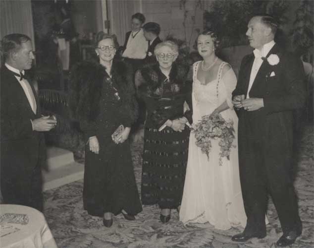 George with wife Kate and his in-laws at the Chateau Impney in 1940s